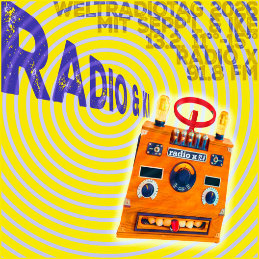 Grafik "Radio & KI" Weltradiotag 2026 auf Radio X Frankfurt -Nachlese-
